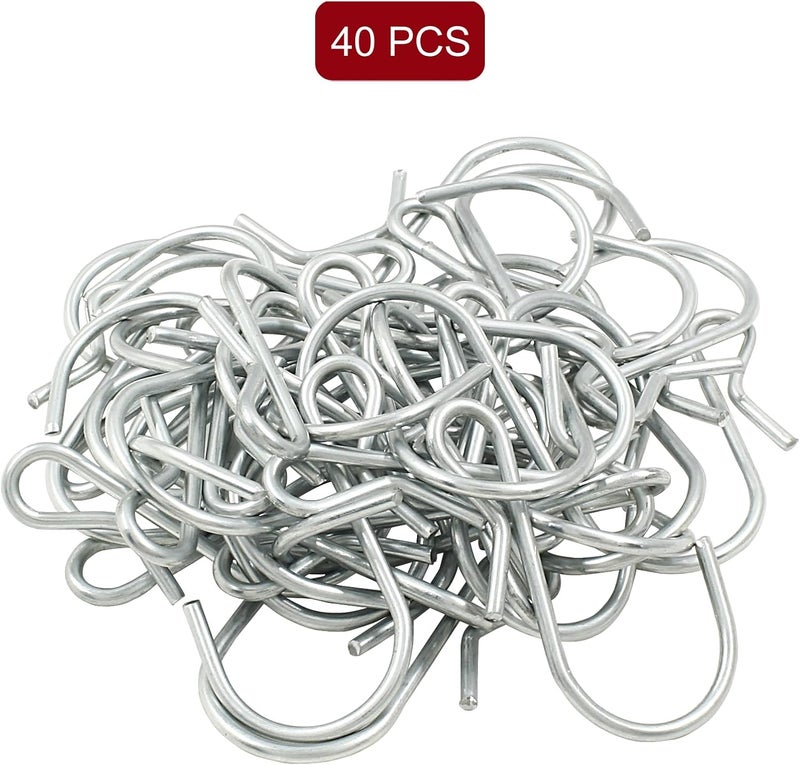 Hitefu 40PCS S Shaped Hooks Clip, Stainless Steel Hanging Hooks S Metal Hooks, Suitable for Hanging Jewelry, DIY Crafts, Kitchen Lights, Key Chain(Silver) - Image 2